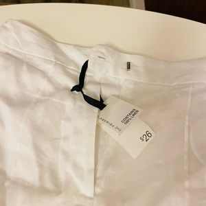 White 100% linen pants